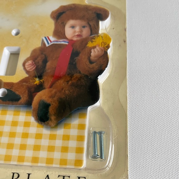 Anne Geddes Nursery Rooms Teddy Bear Switch Plate, Yellow - Picture 2 of 5